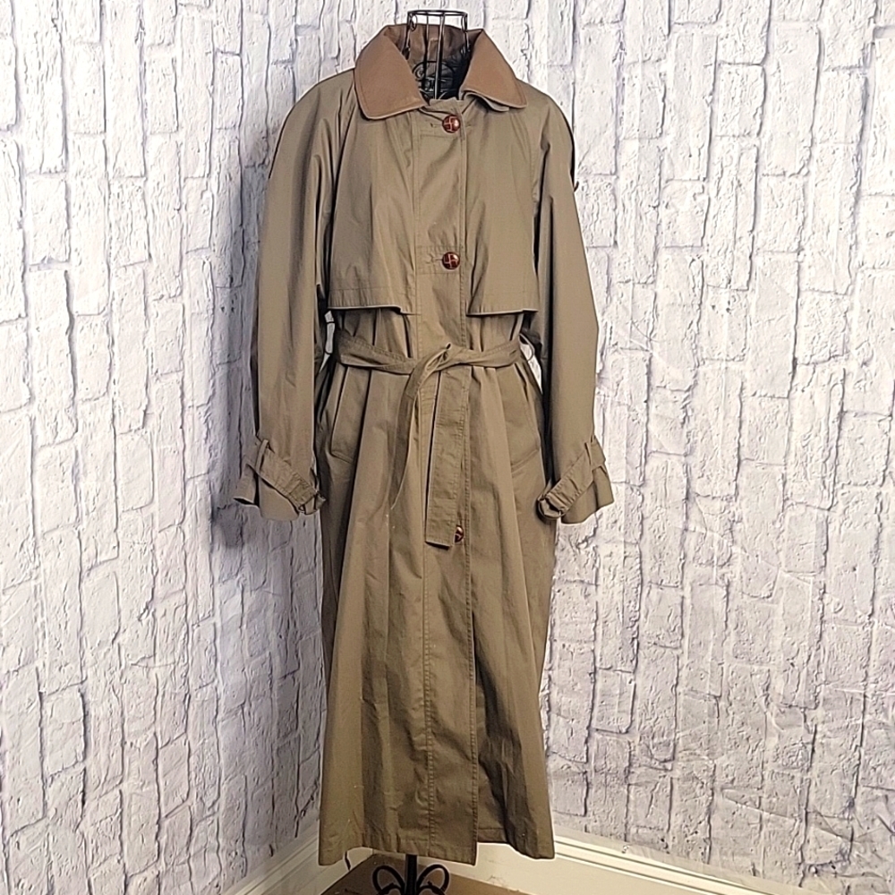 COAT COLLECTIBIES‎ Olive Green Trench coat Size 12